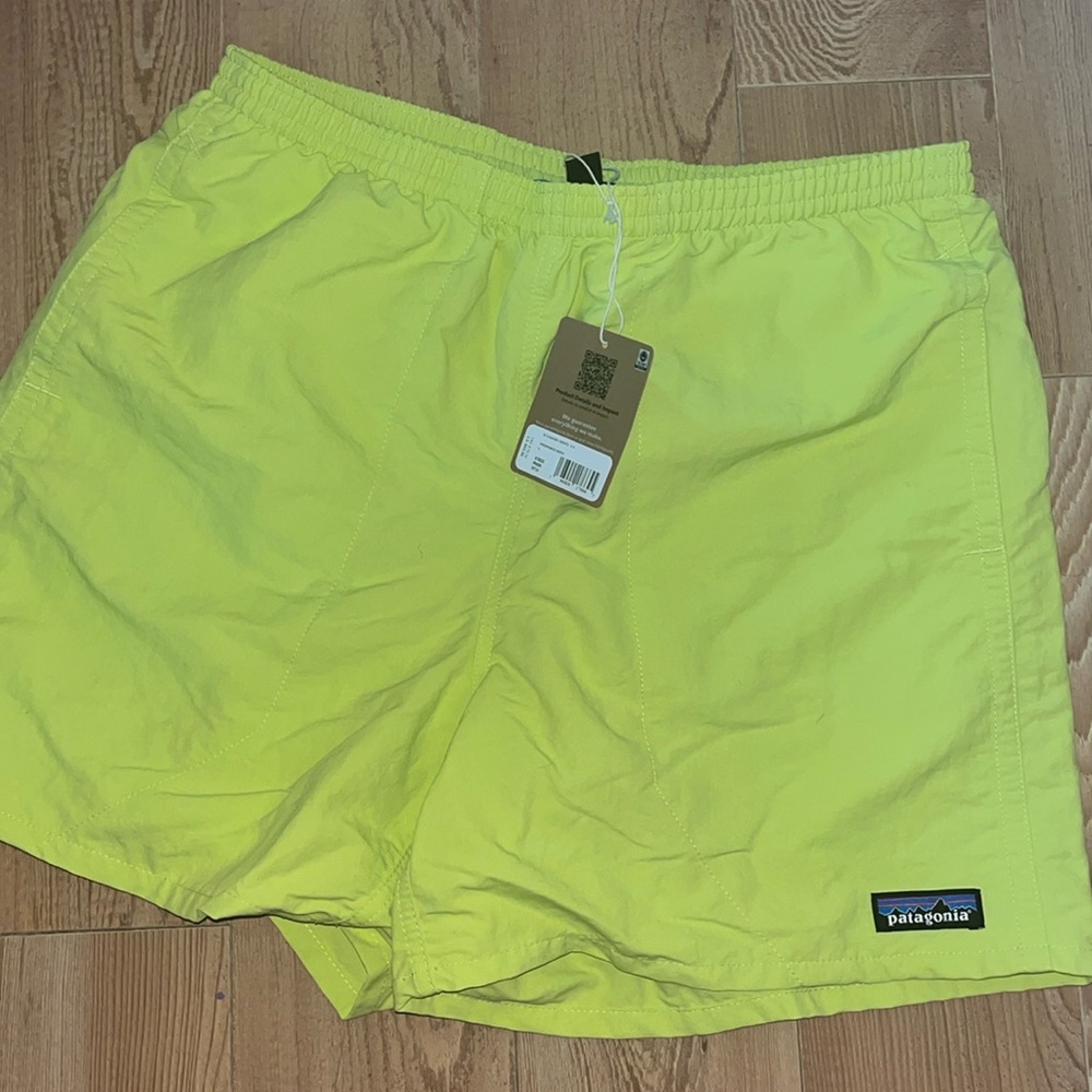 Patagonia Shorts Baggies Hiking Phosphorus Green Neon 5" New